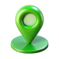 Poster - 3d green location pin icon isolated on transparent background