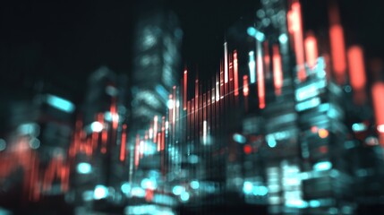 Poster - Abstract digital cityscape with glowing data visualizations representing modern finance and technology.