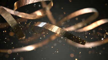 Poster - Beautifully shimmering ribbons dance through the air, creating a festive atmosphere filled with joy and celebration.