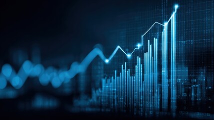 Poster - Dynamic financial graph showing significant upward trends in data analysis and market growth.