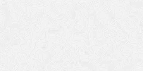 Aufkleber - topographic contour doted style line white textured surface and circle with contour map waves paper topo relief line map mountain background. Curved line topo seamless topography.