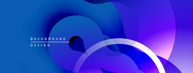 Poster - Abstract fluid shapes, blue purple gradients. Modern design, smooth transitions, dynamic composition. Minimalist aesthetic, elegant backdrop.