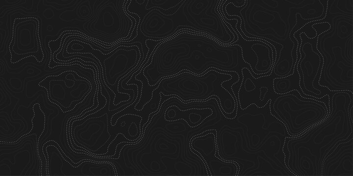 modern style dotted lines creating a topographic map with contour line creating an artistic and minimalist design element like representation art design dark background.