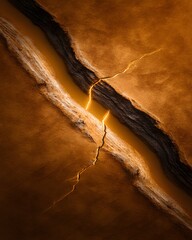 Poster - cracked earth texture from top-down drone view