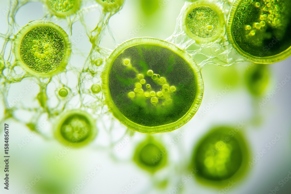 Microalgae Figure Algae microalgae macro. biotechnology science Stock Illustration ...