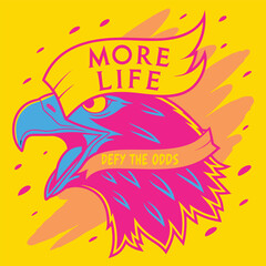 Poster - A vibrant and edgy graphic design featuring an eagle with bold colors and sharp lines suitable for modern branding and artistic projects