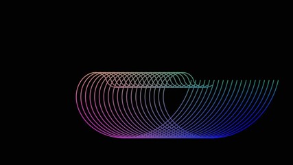 Wall Mural - A blue neon light bulb with a curved vector wave pattern creates a futuristic wallpaper design