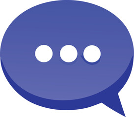 Poster - A vibrant blue speech bubble with three white dots inside signifying ongoing conversation or typing activity in digital communication