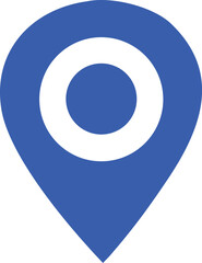 Poster - A bright blue location pin icon with concentric white circles inside symbolizing a pinpointed destination or a target