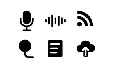 Poster - Minimalist black communication icons for modern interface design