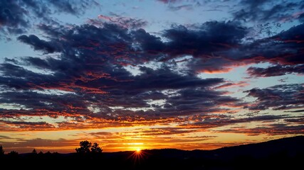 Wall Mural - arafed sky with a sunset and a few clouds