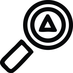 Poster - A stylized black and white icon depicting a magnifying glass focused on concentric circles with a triangle at the center