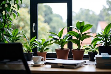 Poster - Office Botanicals: A Series Celebrating Desk Plants as Co-Workers in the Daily Grind.