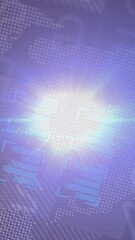 Poster - Animation of bright light bursting over digital world map with network patterns