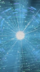 Poster - Animation showing glowing circular pattern with radiating lines in blue tones