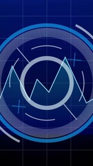 Poster - Financial data analysis animation with fluctuating graph and circular interface