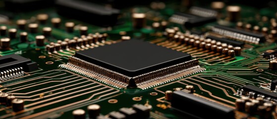 Poster - The intricate design of a microprocessor on a circuit board.