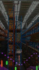 Poster - Animation of data processing over empty warehouse