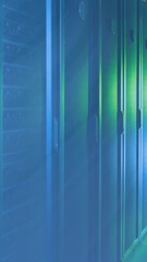 Poster - Animation of radial rays moving against computer server room