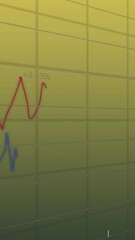 Poster - Animation of multiple graphs with changing numbers over grid pattern against abstract background