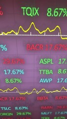 Poster - Animation of multicolored trading board over grid pattern against abstract background