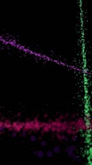 Poster - Animation of colourful trails on black background