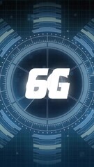Poster - 6G technology concept with data charts and world map animation