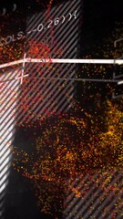 Poster - Data visualization and analysis animation over abstract particle background