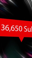 Poster - 136,650 Subscribers text animation over colorful abstract background