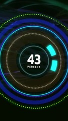 Poster - Animation showing circular progress indicator at 51 percent with glowing dynamic lines