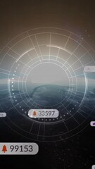 Poster - Floating digital notifications and data animation over Earth from space