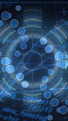 Poster - Circular patterns and data visualizations in futuristic digital animation interface
