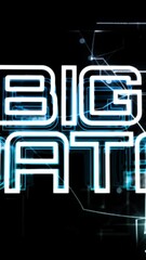 Poster - Animation of fiery explosions and digital network connections in big data theme