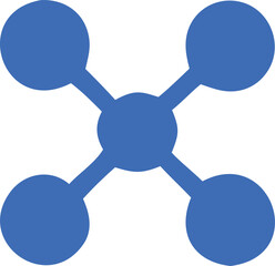 Poster - Abstract blue geometric pattern featuring a central circle connected to four surrounding circles via straight lines creating a symmetrical design