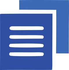 Fototapete - Abstract minimalist design featuring a large blue square with horizontal white lines next to a smaller blue rectangle on a white background