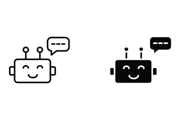 Chatbot icon set. Support bot. robot with headset. The symbol of an instant response from the support service. Vector illustration isolated on white background. Editable stroke. vector eps 10