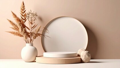 Poster - elegant minimalist decorative arrangement modern studio still life photography soft neutral tones cl