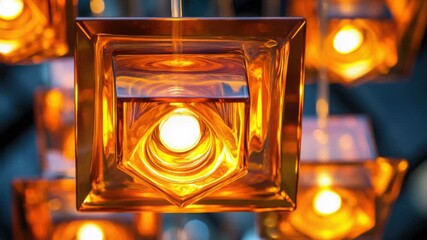 Poster - A detailed view of a delicate glass light fixture
