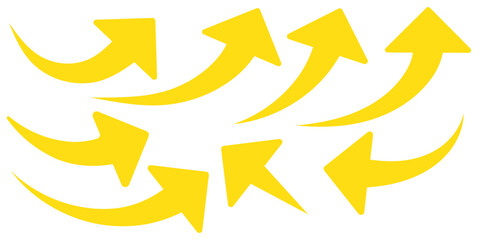 Leinwandbilder - Red ,black Curved arrow set. Curved Arrows sign. Set of curved arrows isolated on white background. arrow twisted in various directions. Collection of pointers. Vector illustration 