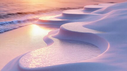 Wall Mural - beautiful sunset on a peaceful beach with calm ocean waters, great for travel and vacation images