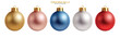 © AmazeinDesign - Christmas balls colorful clipart set. Colorful xmas balls clip art with plain, shiny, glossy and round shape bauble object collection for December decorative elements vector illustration.