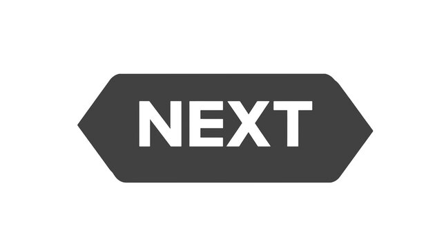 A simple gray next button design with a sleek arrow shape against a transparent background suggesting navigation.