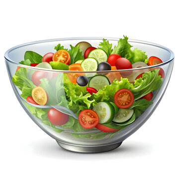 plastic salad bowl vector realistic image