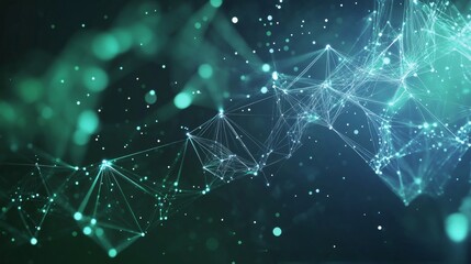 Poster - Futuristic Abstract Green Network Design Showcasing Modern Connectivity and Data-driven Innovations