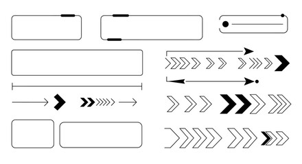 Poster - Minimalist monochrome arrow and shape designs for ui elements
