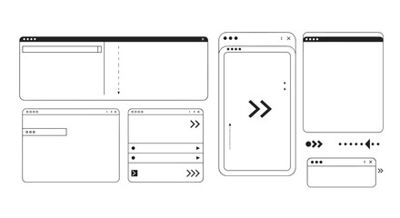Poster - Minimalist ui wireframes for web and mobile design mockups