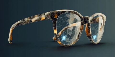 Poster - Vibrant Polygonal Spectacles Artwork Featuring Colorful Geometric Designs on Eyewear Frames