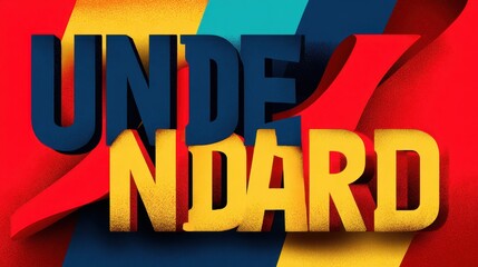 Poster - Colorful geometric abstract art design with block shapes and primary colors forming the word dre