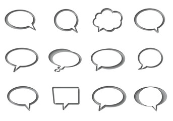 Poster - 12 gray speech bubbles
