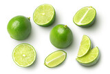 lime slices isolated on white